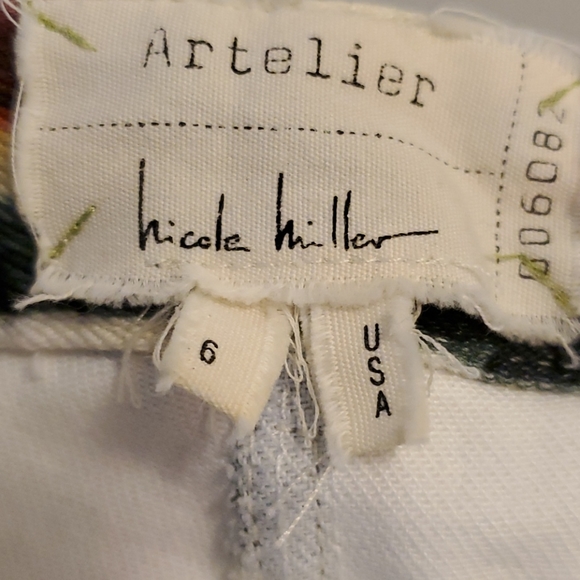 Nicole Miller Artelier Multicolour stretch denim pants - Picture 2 of 8